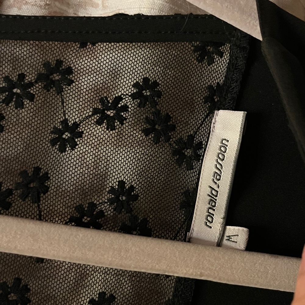 Y2K Black Daisy Mesh Mini Dress by Ronald Sassoon (S.Africa) Women’s size Medium